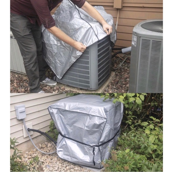 NEW Central AC Cover Square Air Conditioner 34"W x 34"D x 30"H Outdoor Silver - Picture 7 of 15